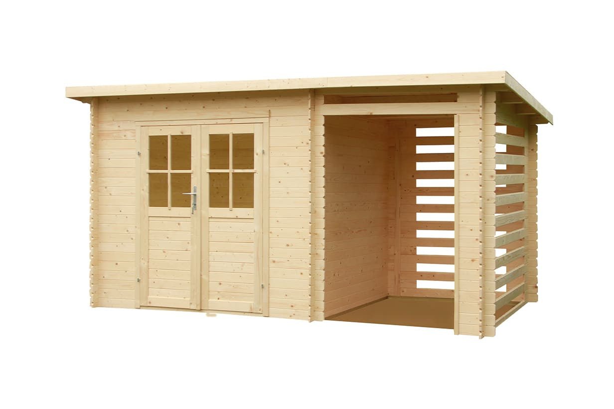 Abri de jardin bois Katy – 4,44 + 3 m² – Neuf – DESTOCKAGE – Image 4