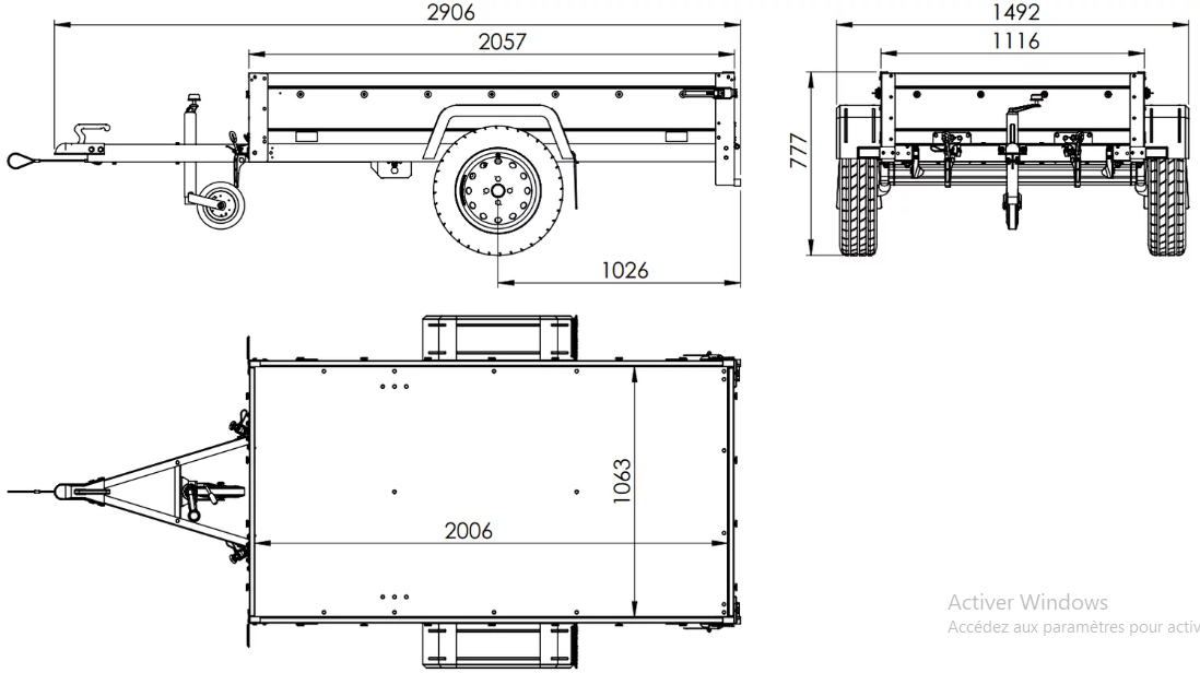 Top remorque garden trailer 200 kipp avec rehausses grillagées et roue jockey – Neuve – DESTOCKAGE – Image 12