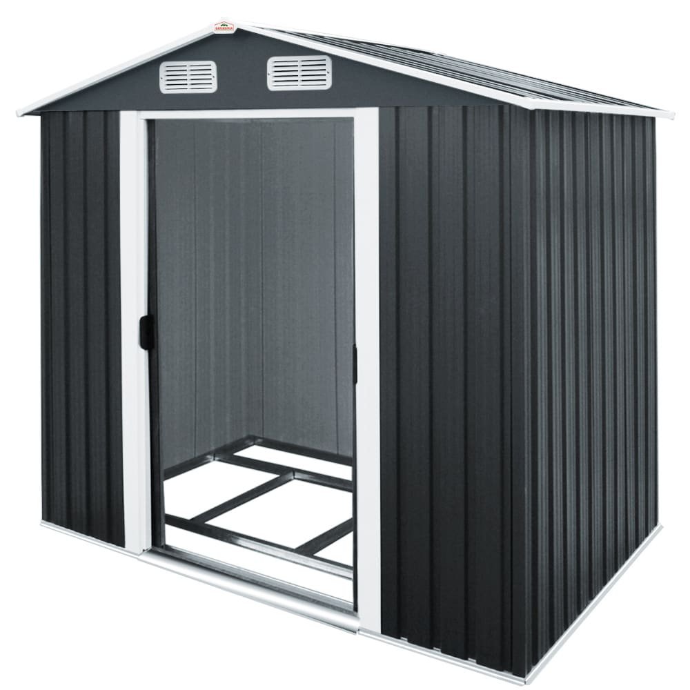Abri de jardin en métal gris 257x205x177cm – Neuf – DESTOCKAGE – Image 4
