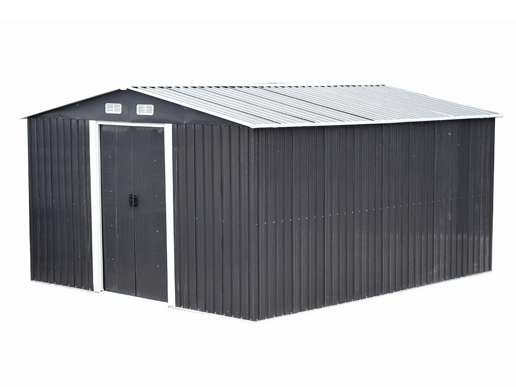 Abri de jardin en acier galvanisé gris 12,5 m² – Neuf – DESTOCKAGE – Image 3